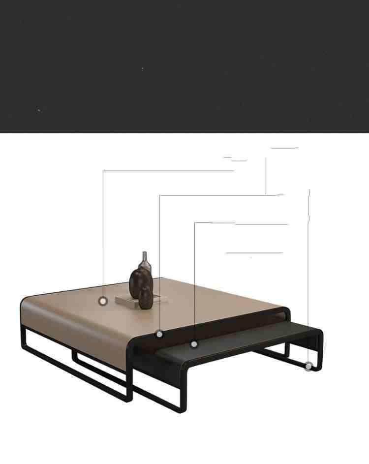 Telescopic Marble Top Coffee Table Set - Rectangular Italian Minimalism Design