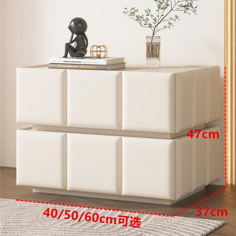 Compact White Bedside Nightstand with Drawer - Modern Design and Storage Space