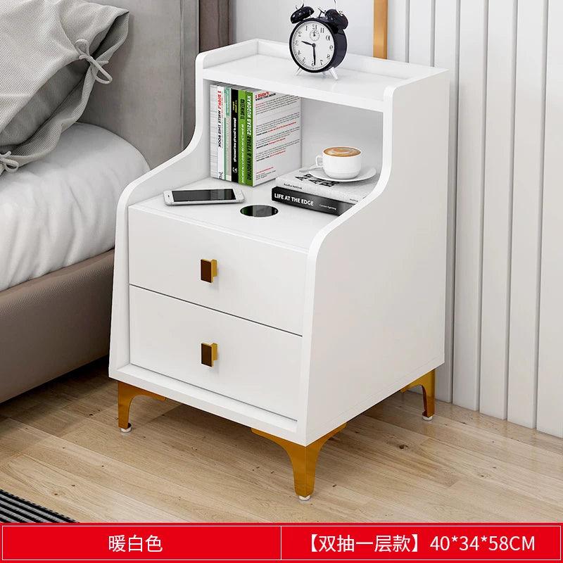 Nordic Rustic Bedside Table with Drawer - European Style Nightstand Furniture