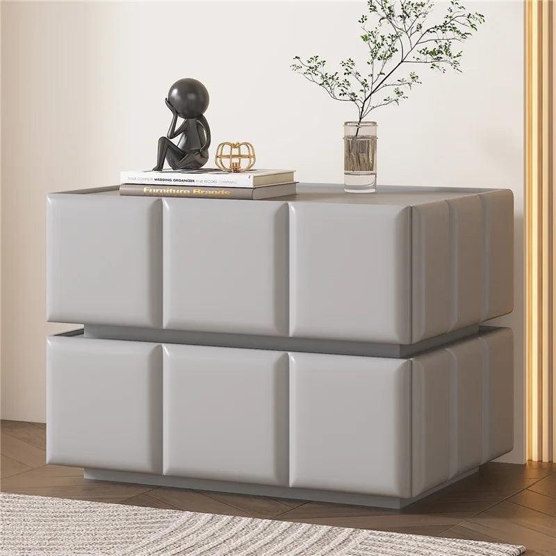 Compact White Bedside Nightstand with Drawer - Modern Design and Storage Space