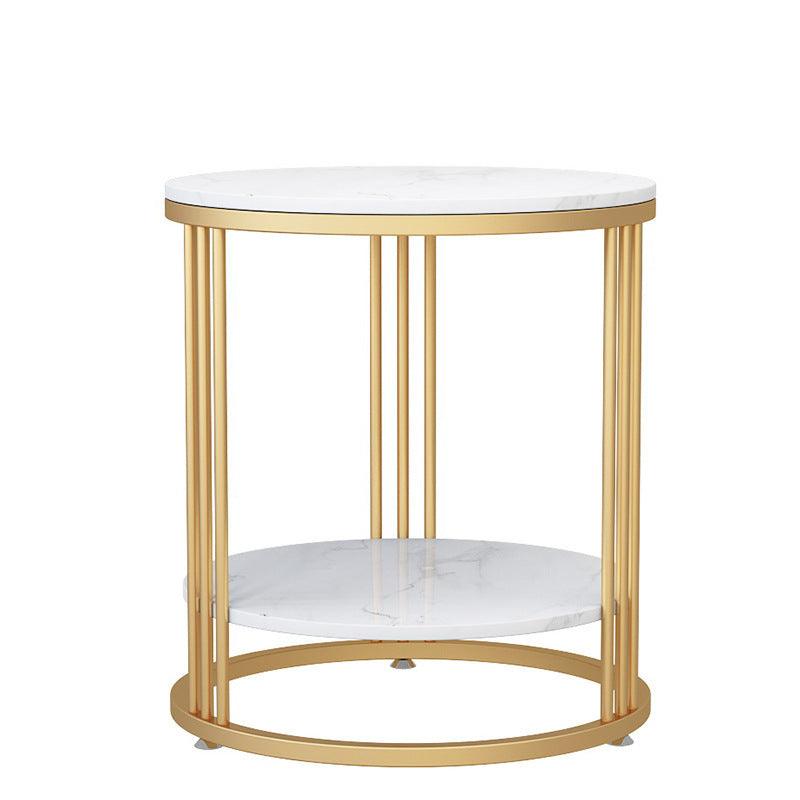 Elegant Marble and Iron Round Coffee Table
