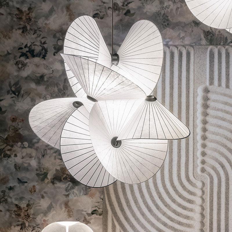 White Fabric Hanging Ceiling Chandelier for Contemporary Home D&eacute;cor