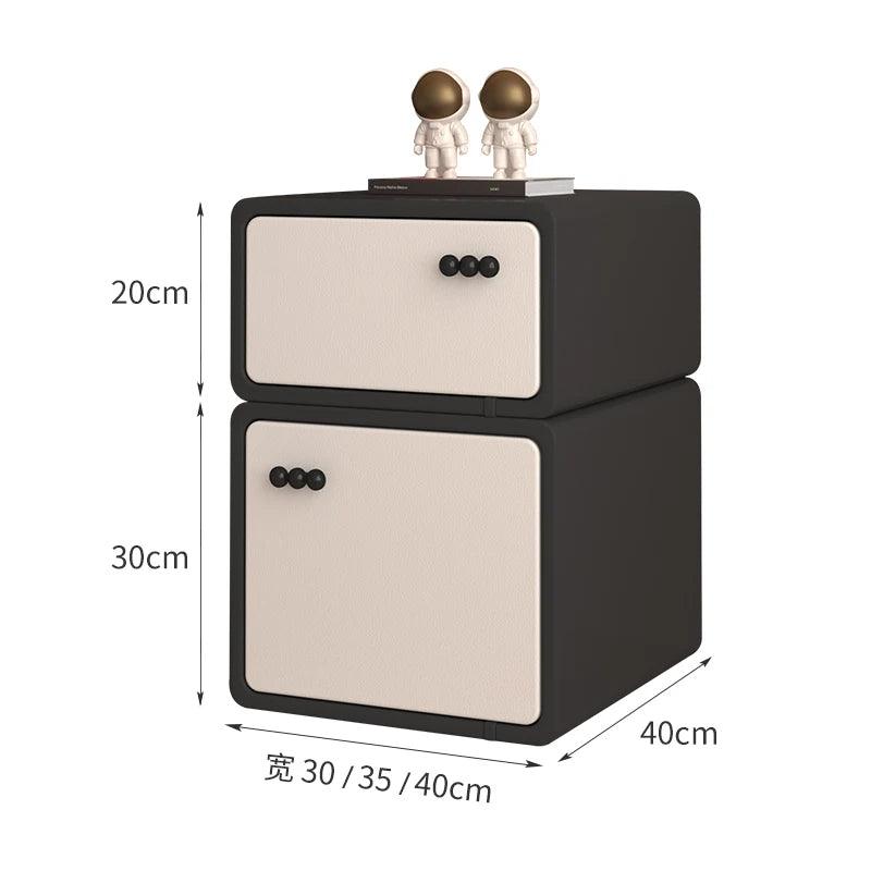Modern Minimalist Black Nightstand with Hidden Drawer - Stylish Bedside Table Furniture