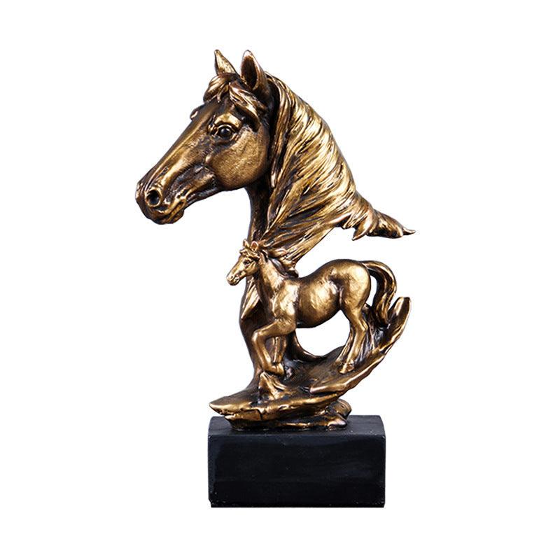 Bronze Horse Sculpture Set for European Style Home Decor