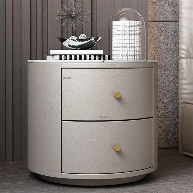 Solid Pine Wood Nightstand with Three Drawers - Modern Minimalist Bedroom Furniture