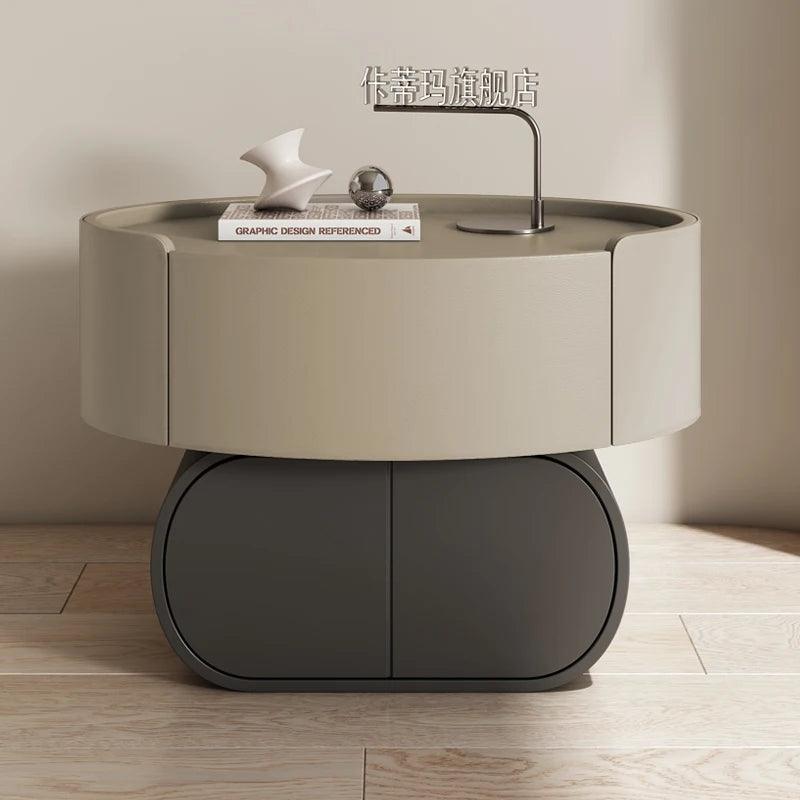 Luxury Modern Bedroom Nightstand with Drawers and Artistic Design