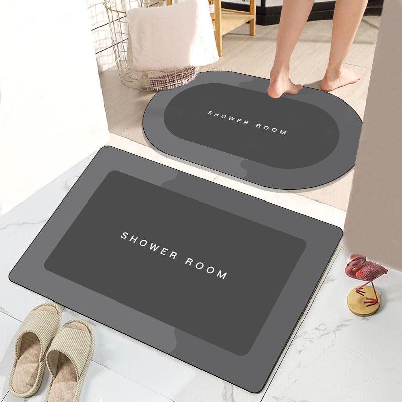 Absorbent Non-slip Bathroom Mat Set - Modern Crystal Velvet Design