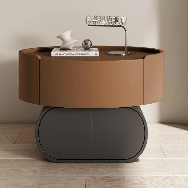 Luxury Modern Bedroom Nightstand with Drawers and Artistic Design