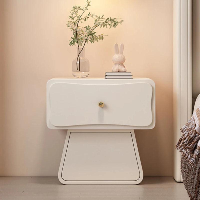 Kids Minimalist Wooden Nightstand Table with Drawers - Modern Bedroom Furniture