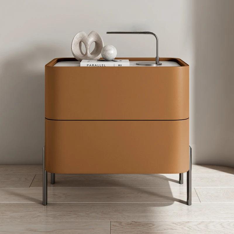 Nightstand with Modern Design and Storage Drawers for Bedroom