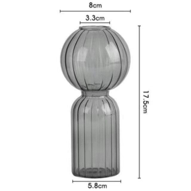 Ins Creative Glass Vase Striped Transparent Glass Vase Table Decorative Ornaments Hydroponic Flower Simple Vase