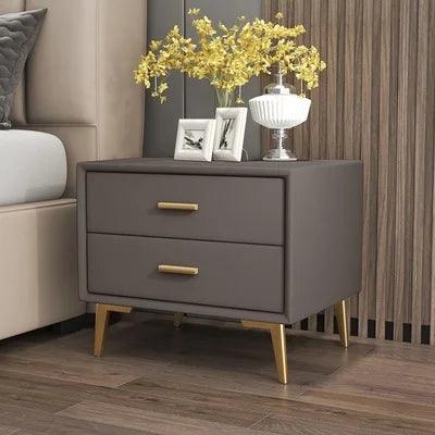 Luxury White Nightstand with Drawer Storage - Modern Minimalist Bedroom Furniture
