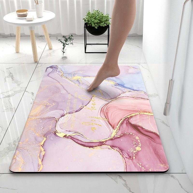 Marbling Bathroom Entrance Absorbent Floor Mat Household Quick-drying Diatom Ooze Floor Mat