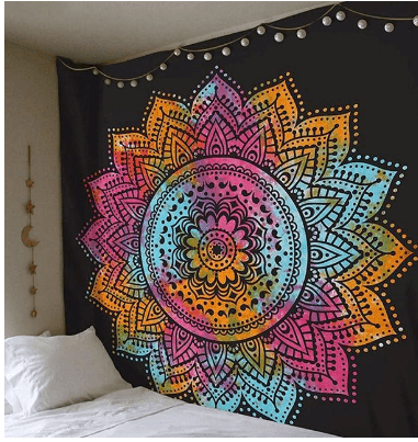 Boho Mandala Bliss Tapestry: Vibrant Wall Art
