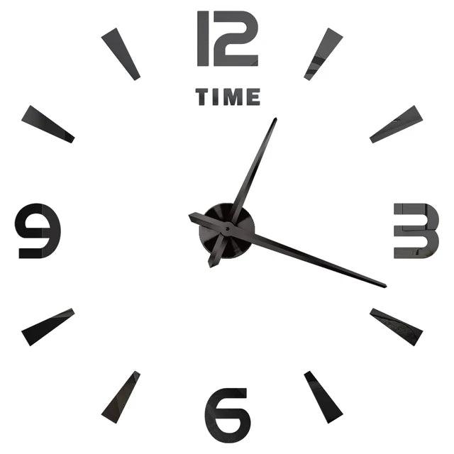 Modern Acrylic Mirror Wall Clock Kit: DIY Silent Quartz Design