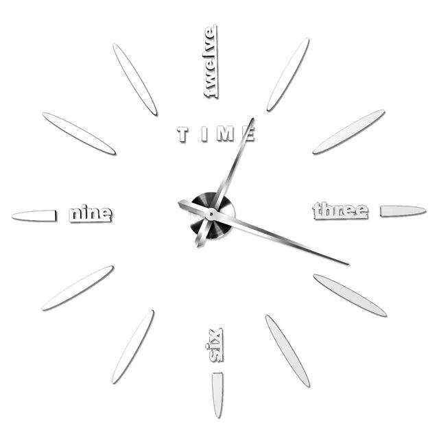 Modern Acrylic Mirror Wall Clock Kit: DIY Silent Quartz Design