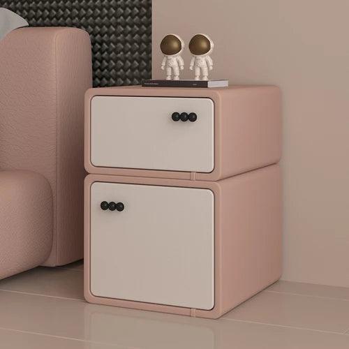 Modern Minimalist Black Nightstand with Hidden Drawer - Stylish Bedside Table Furniture