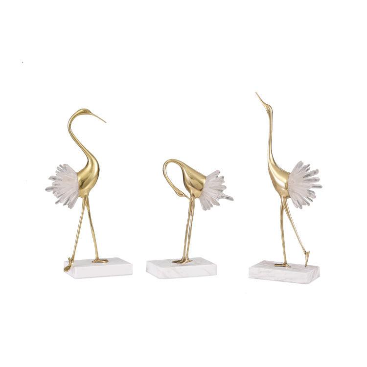 Elegant Crystal Crane Figurine for Home Decor