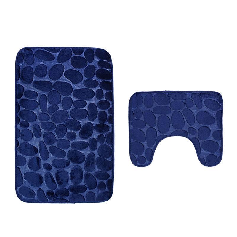 Luxurious Bathroom Pebble Stone Anti-Slip Mat Set - Soft, Absorbent & Durable