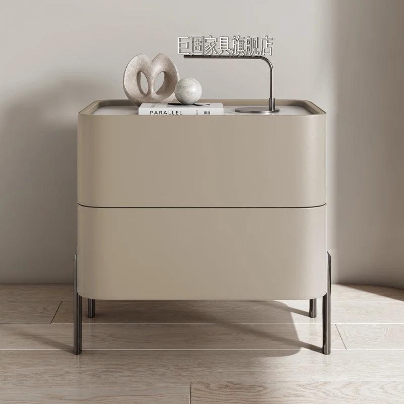 Nightstand with Modern Design and Storage Drawers for Bedroom