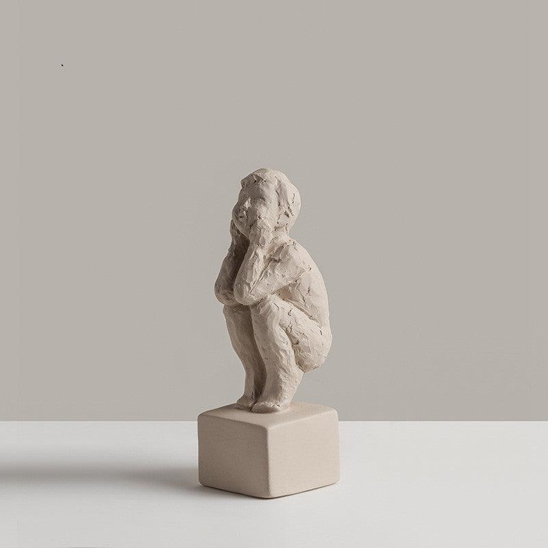 Nordic Style Ceramic Blessing Art Sculpture - Reading Woman Body, Standing Woman Body, Bubble Bubble Child, Cozy Woman Body, Shouting Child, Looking Up at Child
