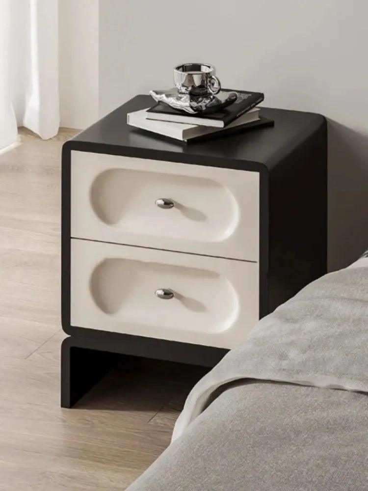 Modern Wood Bedside Table with Drawer - Stylish Nightstand Cabinet for Bedroom Home