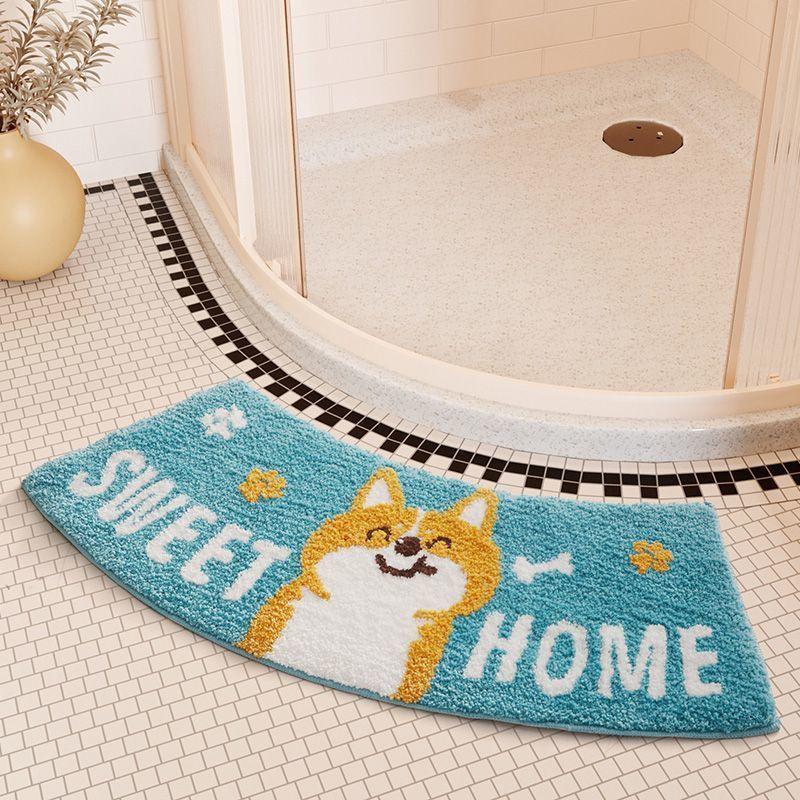 Absorbent Floor Mat Fan-shaped Carpet Shower Room Door Mat Bathroom Non-slip