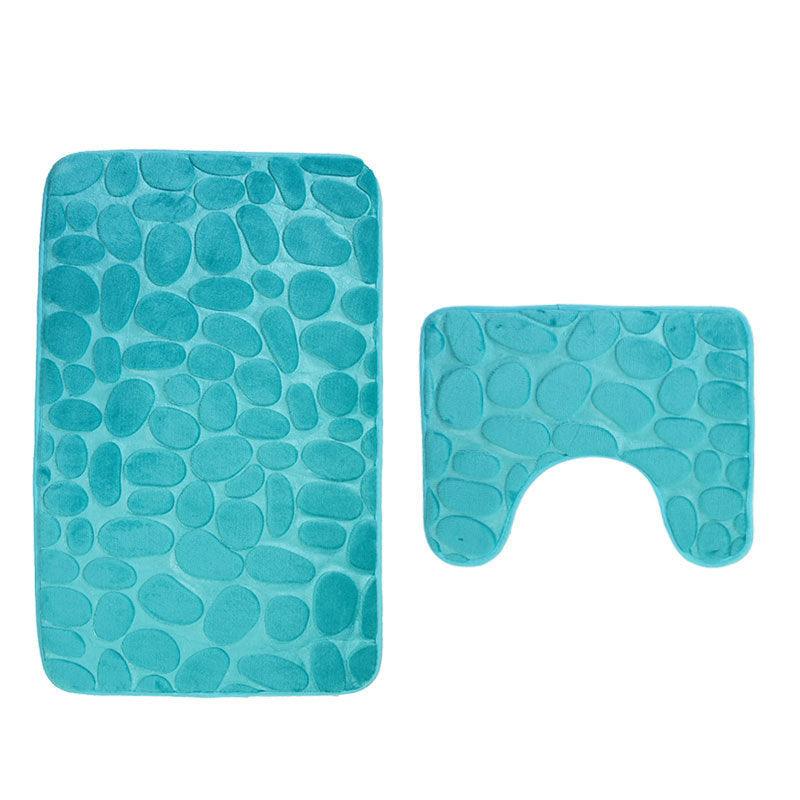 Luxurious Bathroom Pebble Stone Anti-Slip Mat Set - Soft, Absorbent & Durable