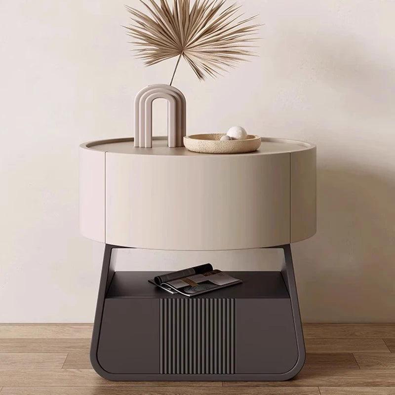 Luxury Black Wooden Nightstand with Drawer - Minimalist Modern Bedroom Furniture
