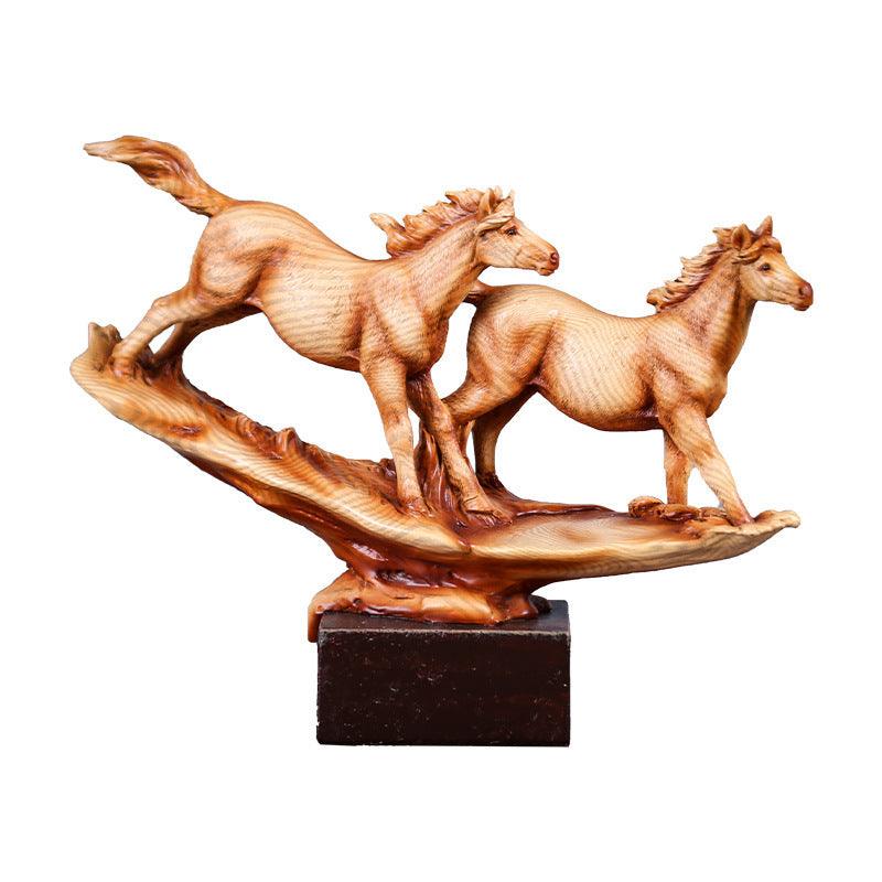 Bronze Horse Sculpture Set for European Style Home Decor