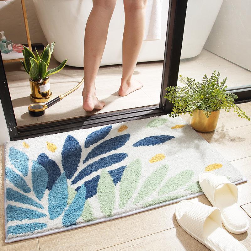 Ultra Absorbent Geometric Bathroom Floor Mats - Modern Style, Non-Slip & Hand Washable - Available in 2 Sizes