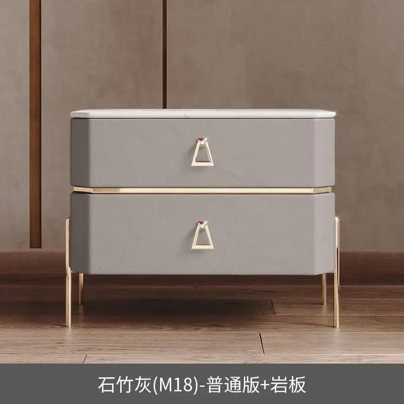 Gold Wireless Charging Bedside Table with Smart Drawers - Modern Furniture for Living Room