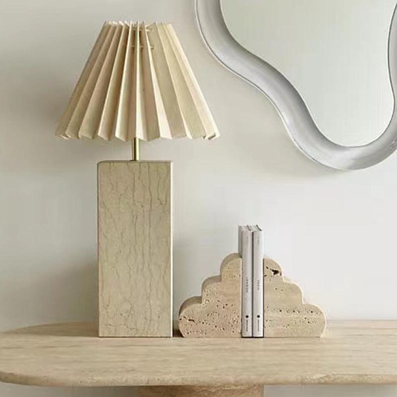 Yellow Cave Stone Marble Bookends Set - Artistic Home Decor Piece