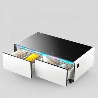 Coffee Table Refrigerator with Tempered Glass Panel - Modern Living Room Essential