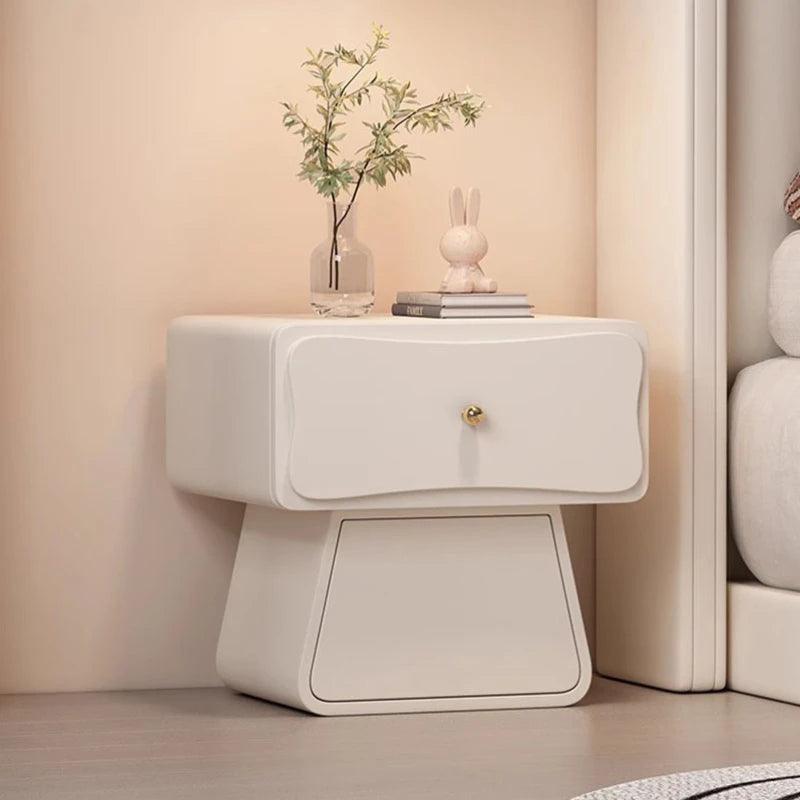 Kids Minimalist Wooden Nightstand Table with Drawers - Modern Bedroom Furniture
