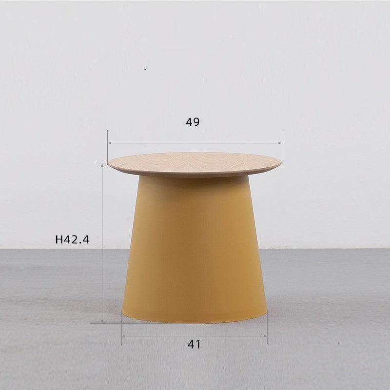Wooden Nordic Round Coffee Table with Art Style Design