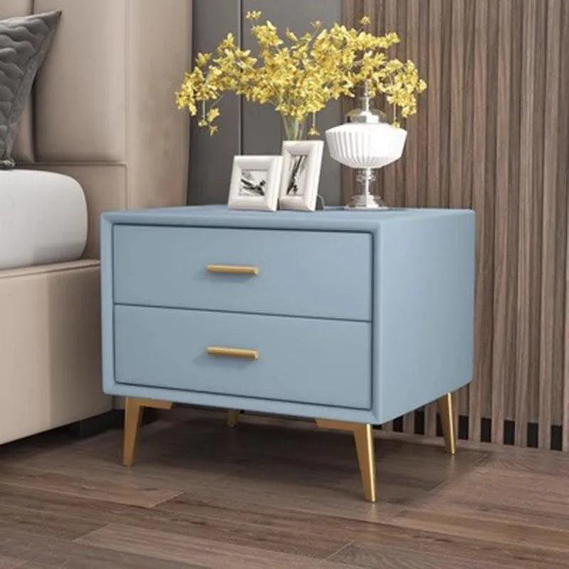 Luxury White Nightstand with Drawer Storage - Modern Minimalist Bedroom Furniture