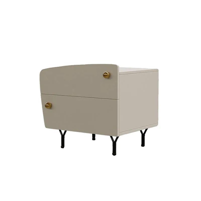 Nordic Style White Nightstand with Drawers - Modern Minimalist Bedside Table