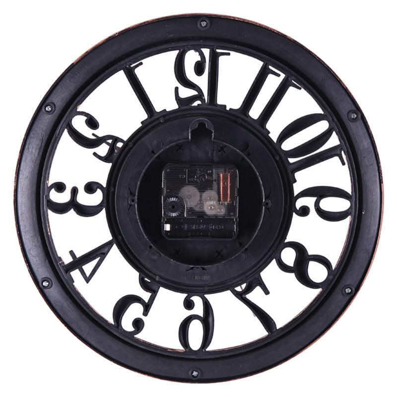 Vintage European Style Round Wall Clock for Home Decor - 11 Inch Living Room Quartz Clock