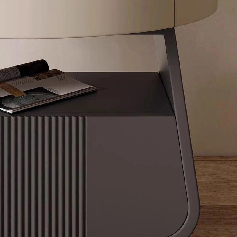 Luxury Black Wooden Nightstand with Drawer - Minimalist Modern Bedroom Furniture