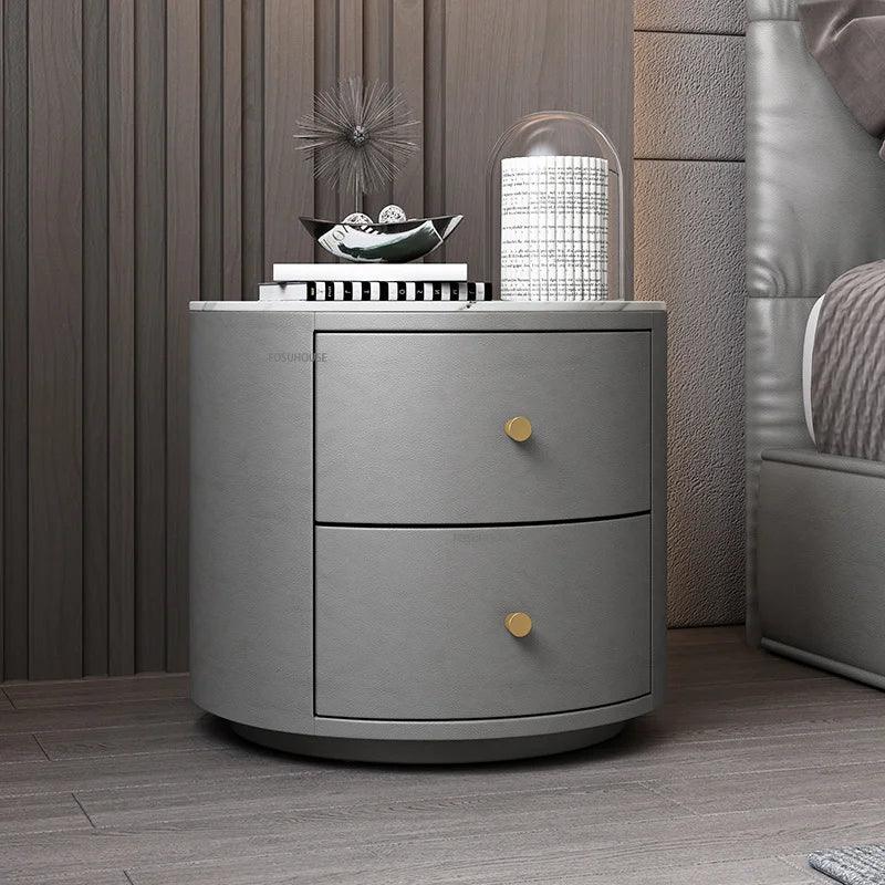 Solid Pine Wood Nightstand with Three Drawers - Modern Minimalist Bedroom Furniture