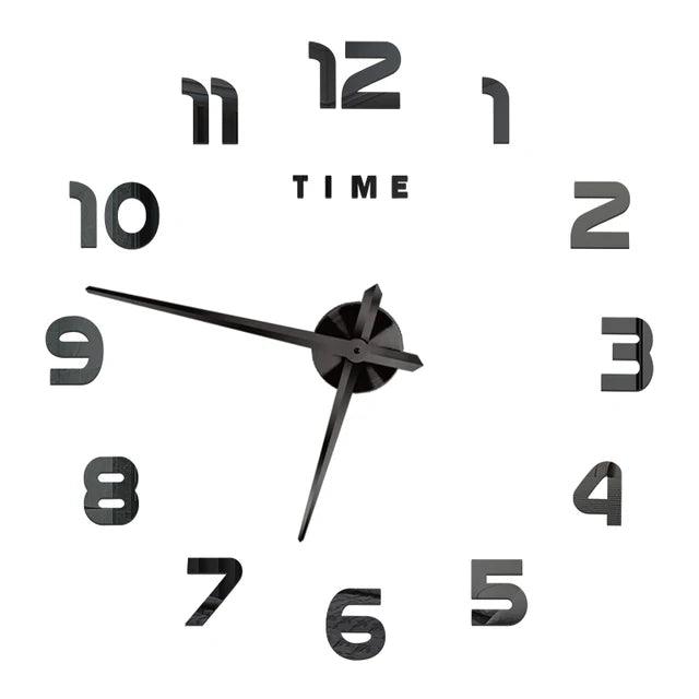 Modern Acrylic Mirror Wall Clock Kit: DIY Silent Quartz Design