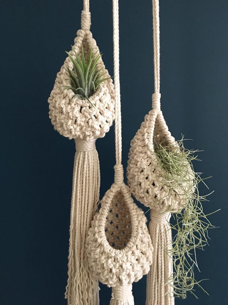 Nordic Tapestry Hand-Woven Bohemian Tapestry Tapestry Net Bag Air Pineapple Flower Basket Ins Wind Tapestry