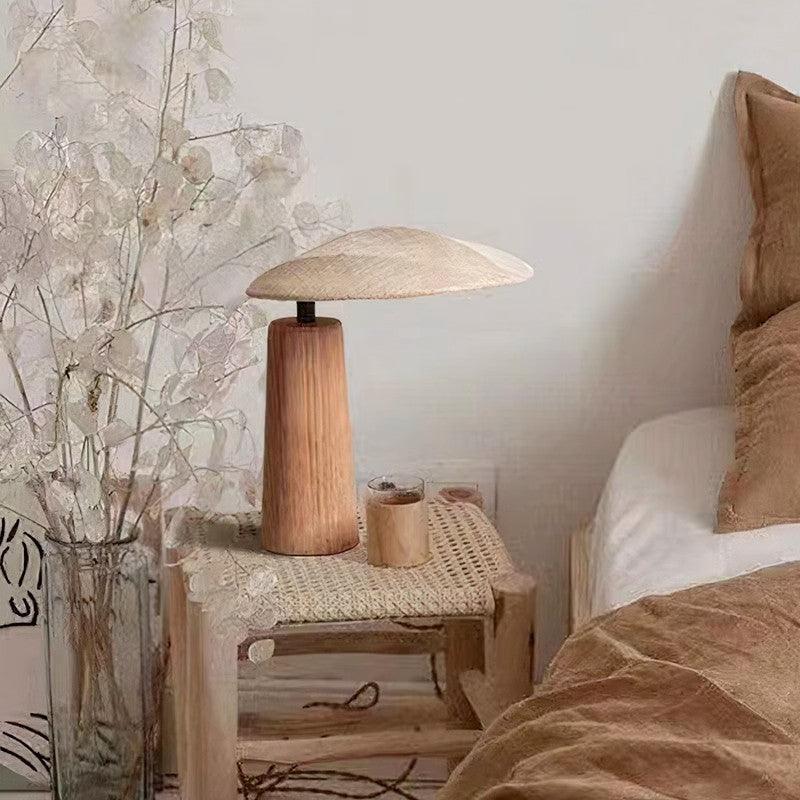 Modern Wood Grain Table Lamp with Splicing Design