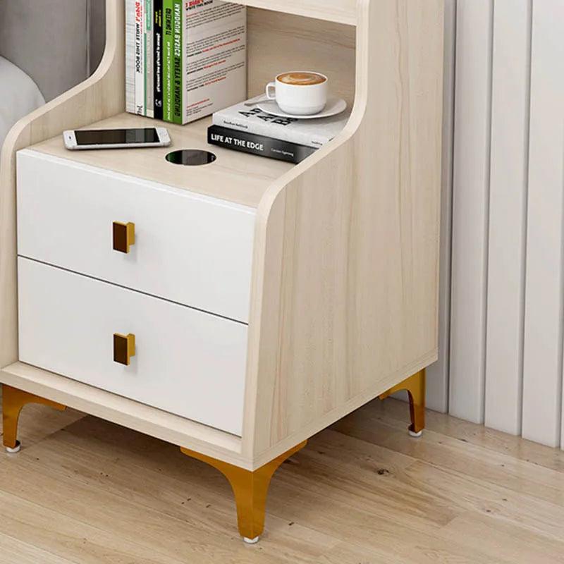 Nordic Rustic Bedside Table with Drawer - European Style Nightstand Furniture