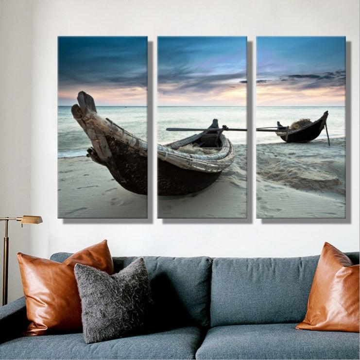 Coastal Serenity Canvas Trio - Nautical Wall Art Set for Home