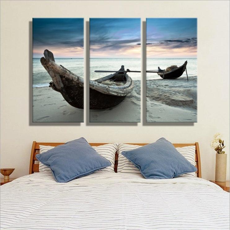 Coastal Serenity Canvas Trio - Nautical Wall Art Set for Home