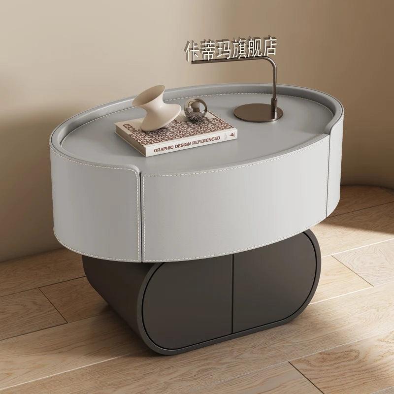 Luxury Modern Bedroom Nightstand with Drawers and Artistic Design