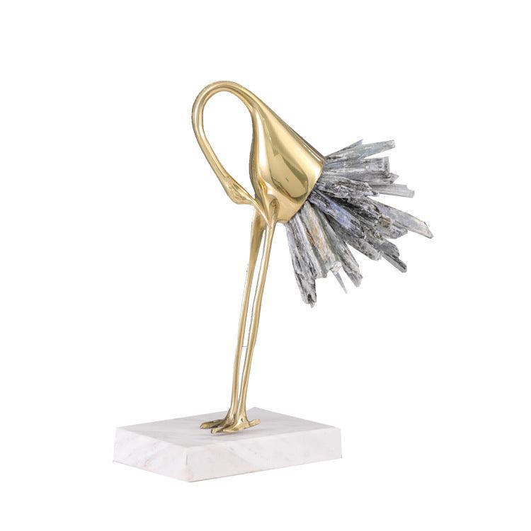 Elegant Crystal Crane Figurine for Home Decor