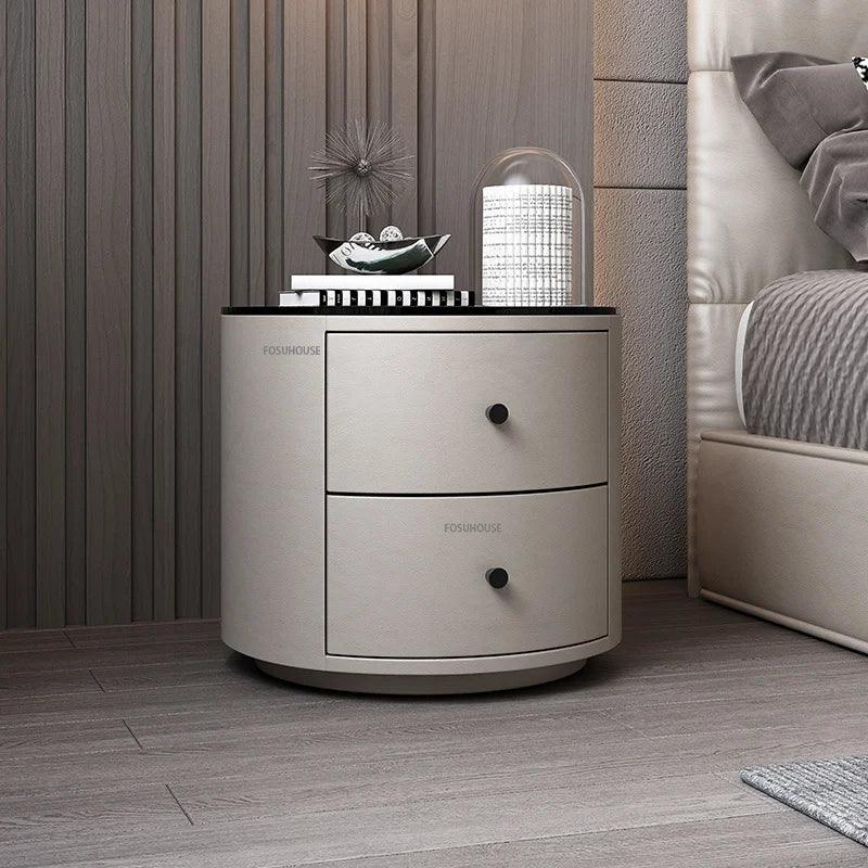 Solid Pine Wood Nightstand with Three Drawers - Modern Minimalist Bedroom Furniture